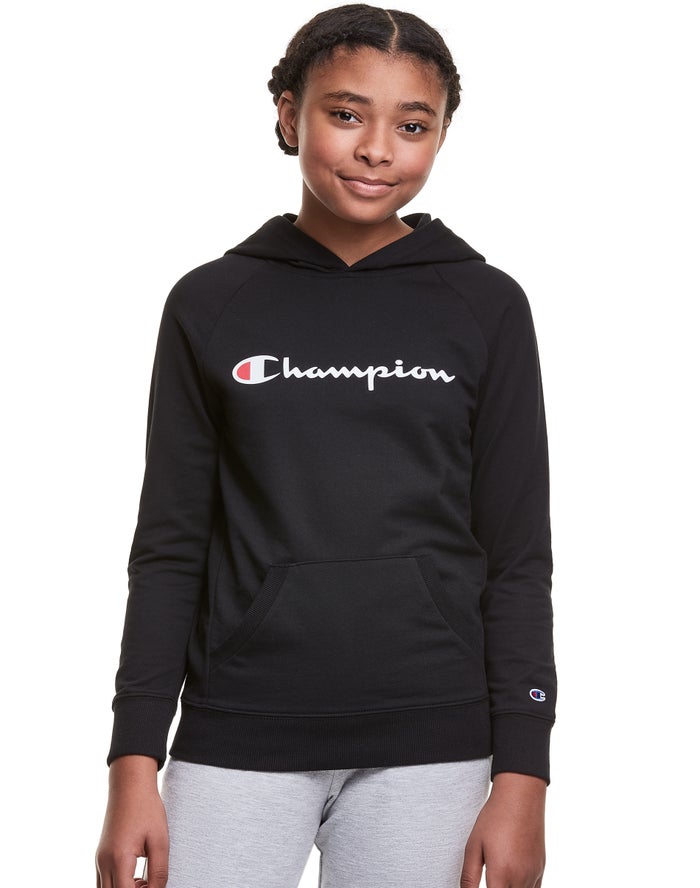 Champion French Terry Script Logo Hoodie Meisjes - Zwart - Belgie 2736PMCJA